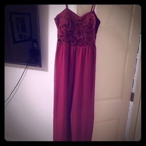 Velvet and sway red pant suit/ fitted